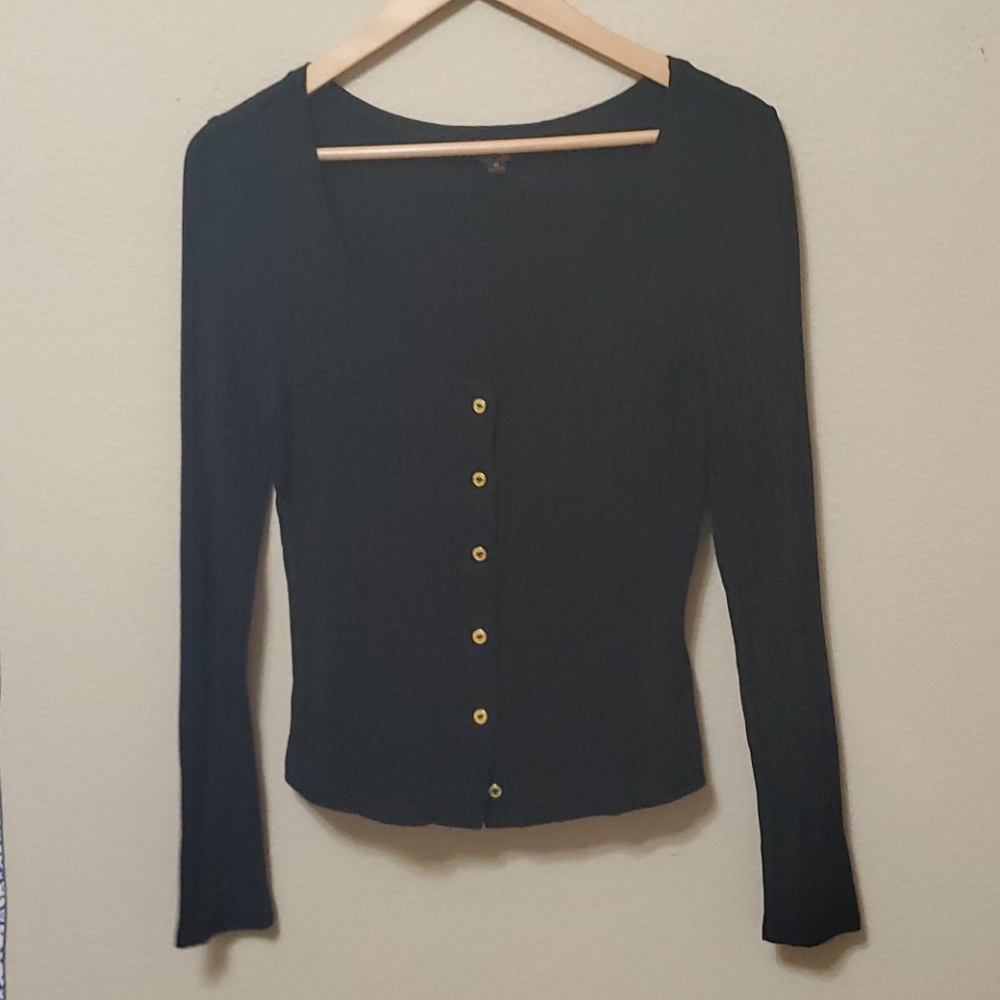 Black Button Down T-shirt